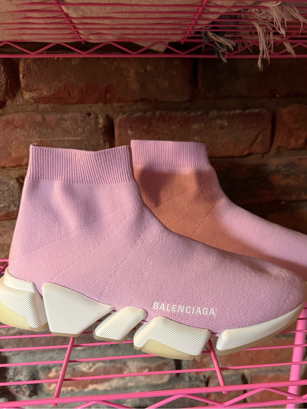 Balenciaga Women’s Pink Chunky Sock Sneakers
